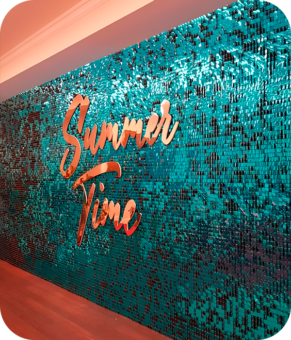 Живые пайетки для вывески